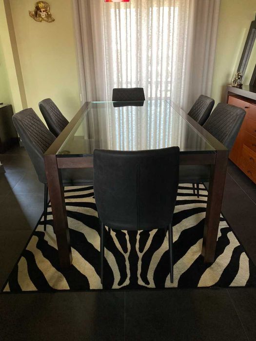 Mesa de Jantar Design | Madeira Maciça + Vidro Temperado | 180x100 | 270€