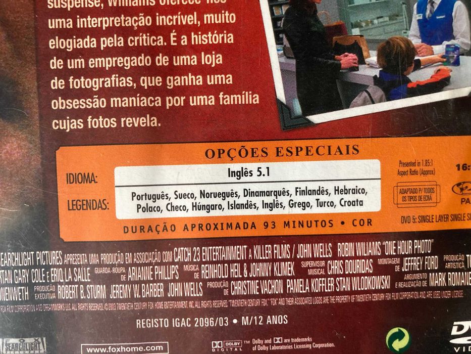 [DVD] Câmara Indiscreta (One Hour Photo)