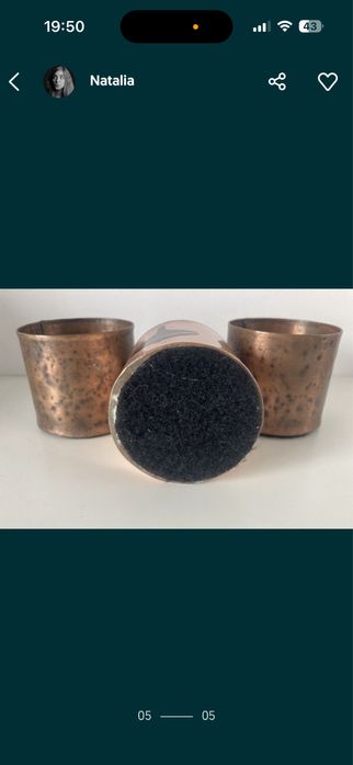 Recznie robione miedziane doniczki