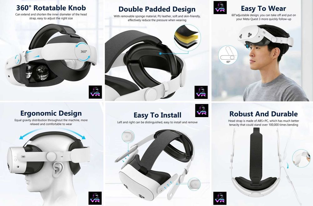 ‼️ Кріплення Elite Strap Meta Quest 3, 3S Oculus Head Strap
