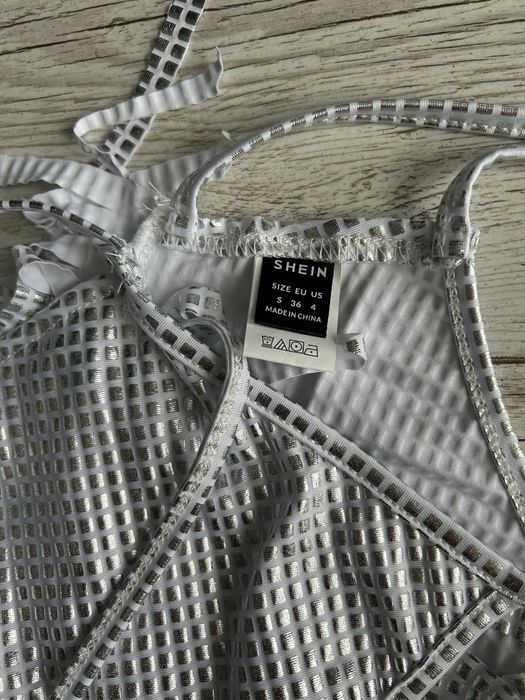 Srebrny top frędzle r 36 S