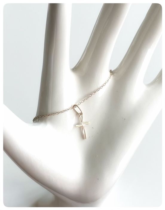 Delikatny Złoty Łańcuszek 585 14k Chrzest Chłopczyk