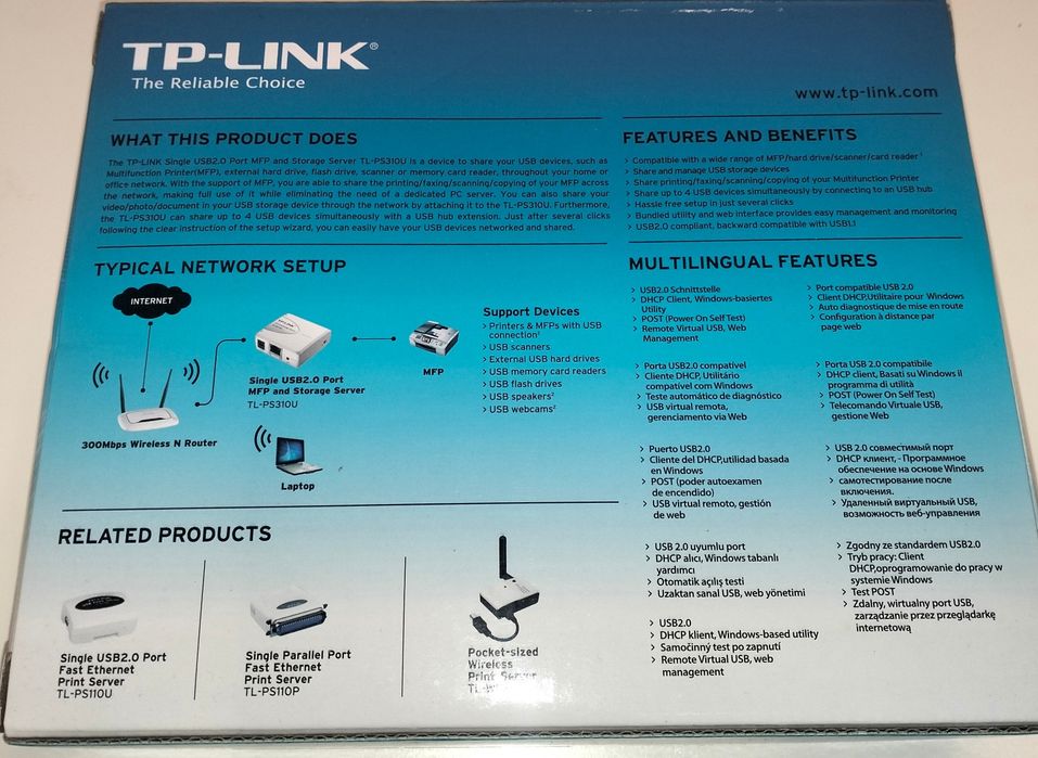 TP-LINK TL-PS310U – Servidor USB 2.0 para Impressora e Armazenamento