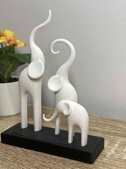 Escultura Família Elefantes Decorativa 3D