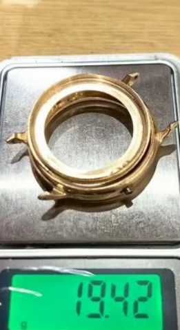 Złoty rzadki zegarek Maktime Skeleton 35,5 mm 585