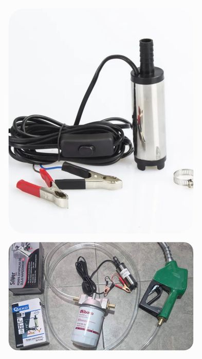 Насос для перекачки відкачки палива топлива, д.т.  12v/24v - 38мм 50мм. фільтр тонкого очищення  шланг рукав пістолет  фильтр очистки топлива дизеля