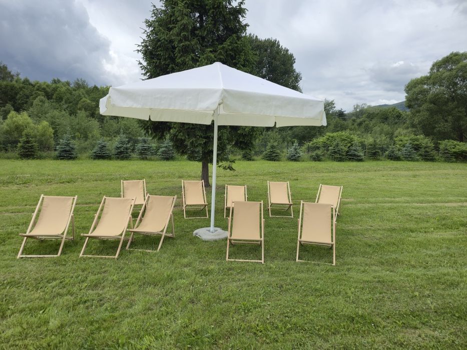 Leżaki, parasole, stoły paletowe, STREFA CHILLOUT EVENTSTYLE