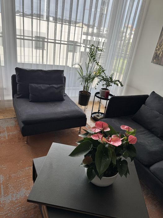 Sofa IKEA SÖDERHAMN – Wygodna sofa 2-osobowa + fotel  z dodatkowymi pokrowcami – Ciemnoszary