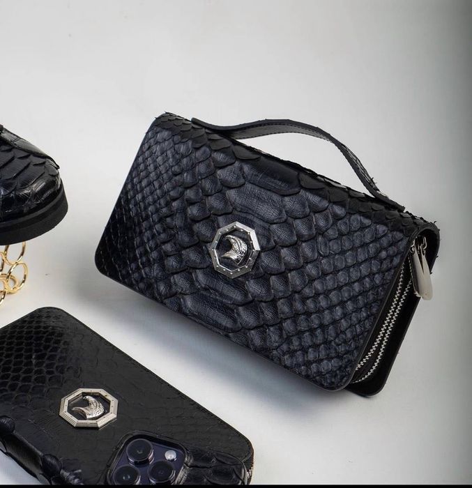 Барсетка Stefano Ricci мужская из кожи питона