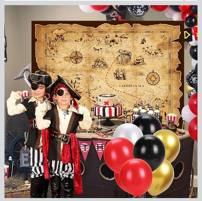 Aiikes Tło fotograficzne mapa piratów