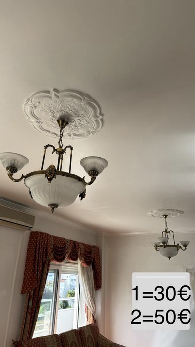 2 candeeiros para teto.
