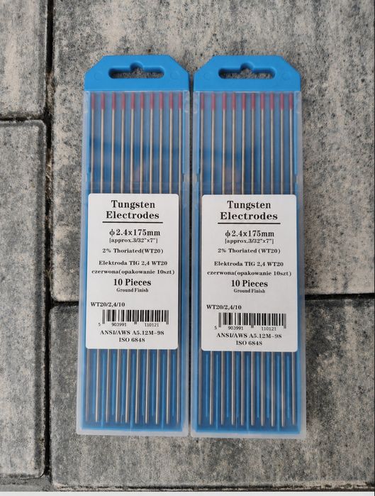 Elektrody wolframowe TIG czerwone 2,4x175 mm 20 szt