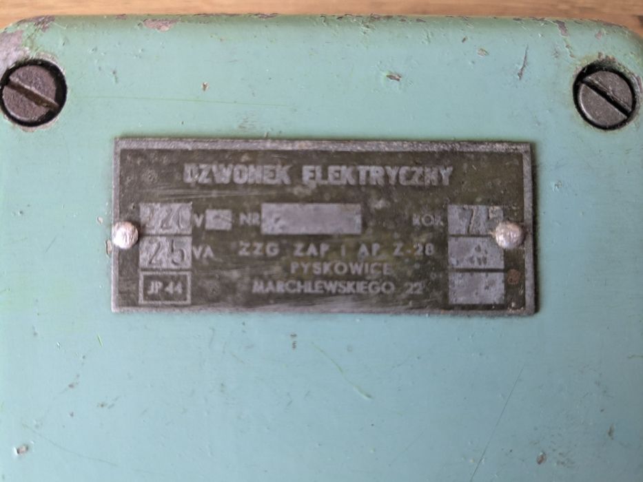 Zabytkowy działający dzwonek elektryczny 1975 PRL