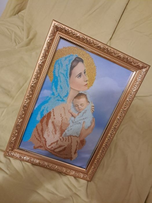 Ікона  з бісеру "Молитва матері" чекаю на ставки