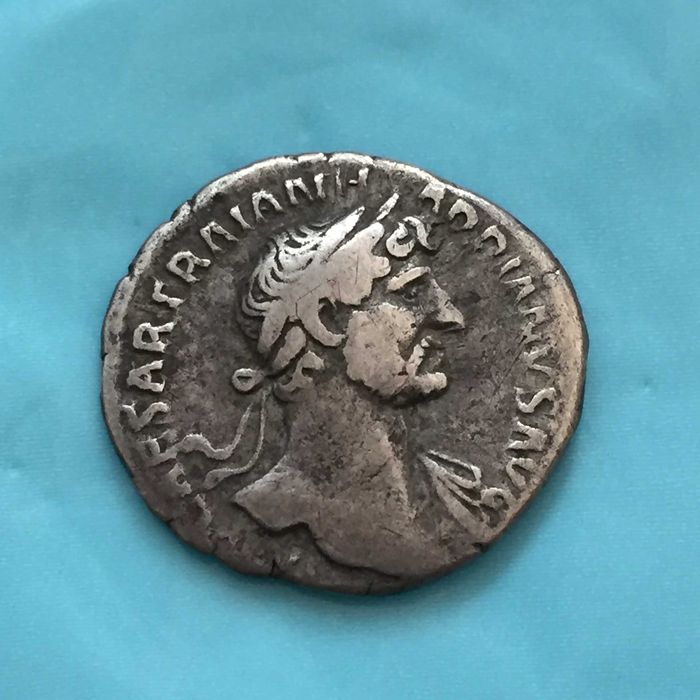 moeda romana DENÁRIO Imperador Adriano 117-138 dC prata