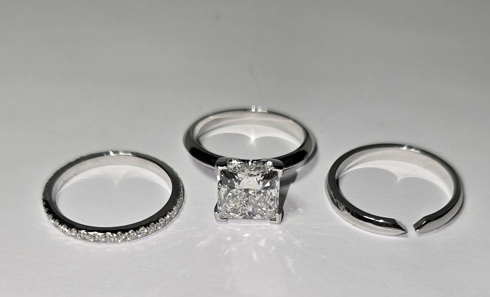 Каблучка з діамантом принцеса 4,25 ct. Tiffany