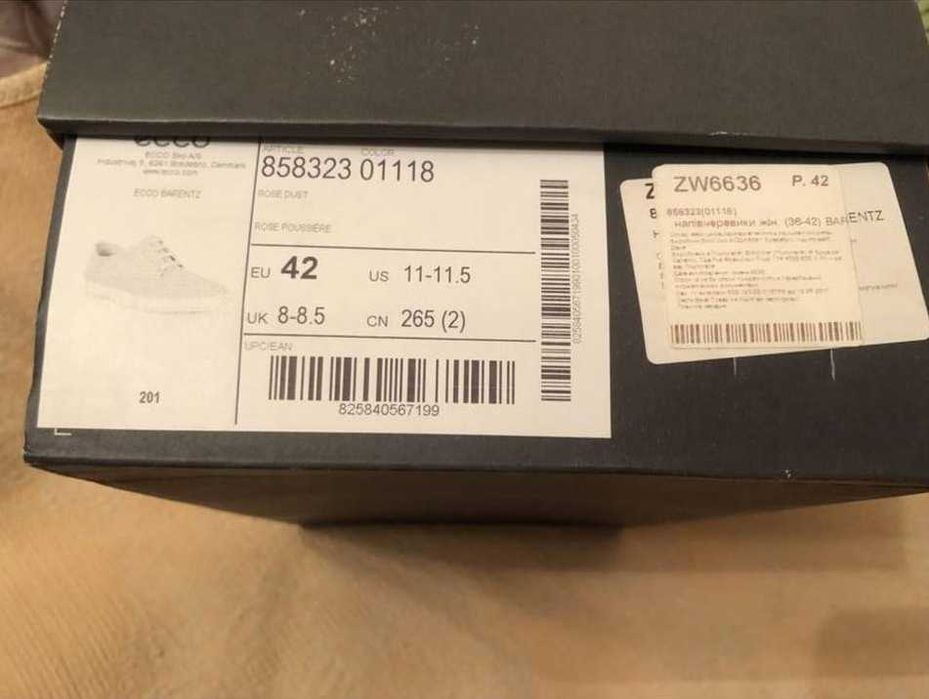 Напівчеревики жіночі ECCO 42 р (натуральна теляча шкіра)