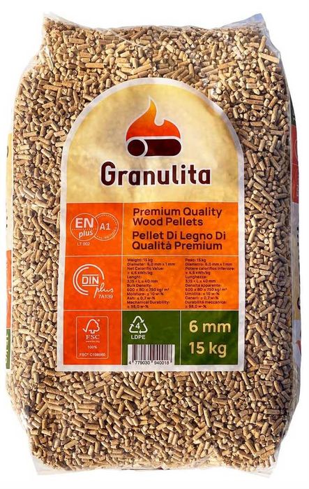 Pellet pelet Granulita certyfikat ENplusA1, 33 worki (0,495t.)