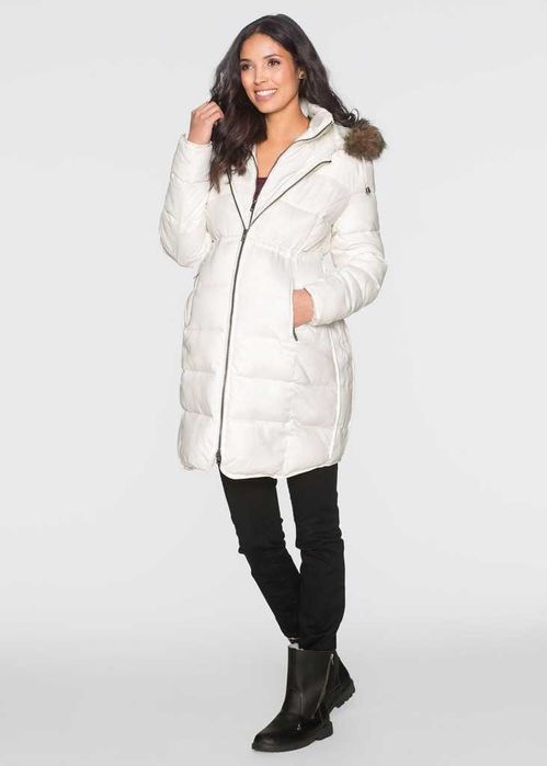 Zimowa Kurtka ciążowa z wstawką dla dzidziusia / kaptur