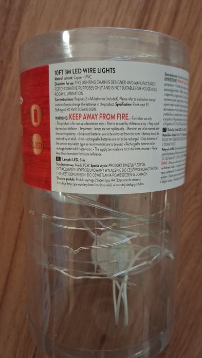 Lampki LED na baterie długość 3m marki Tesco