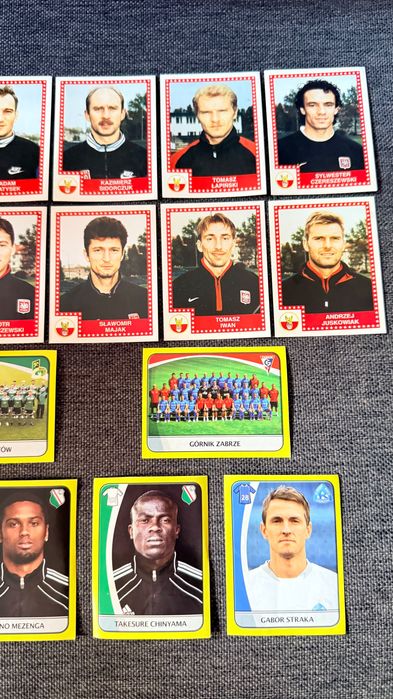 Liga Polska 98/99 + Ekstraklasa 2011 naklejki PANINI zestaw 23 sztuk