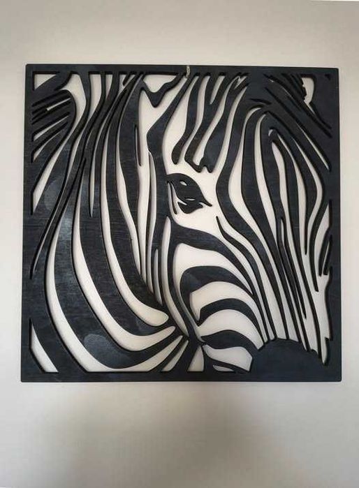 Drewniana dekoracja ścienna – Zebra