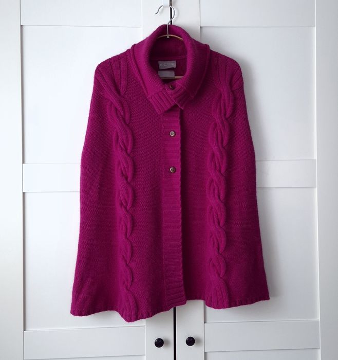 Grube ponczo wełniane | Echo