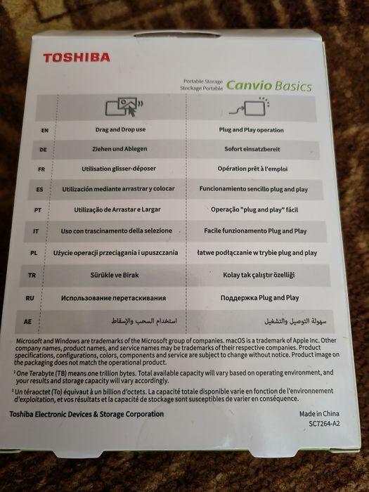 Dysk Toshiba Canvio Basics 4TB HDD 2.5" - Fabryczne Folie Nieotwierany
