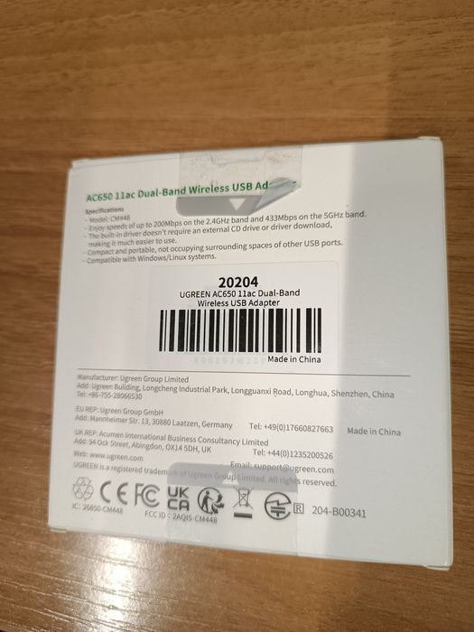 USB-адаптер Wi-Fi UGREEN AC650