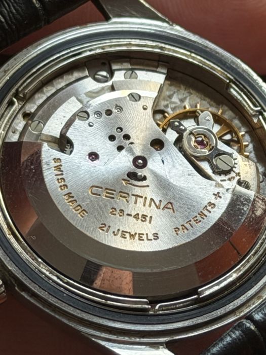 Certina Automatic Calendar, duzy 37/45mm, w stali, lata 50te, piękny stan, sprawny