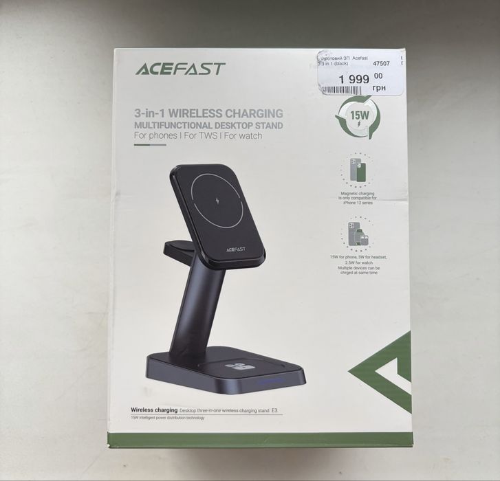Бездротова зарядка Acefast 3в1