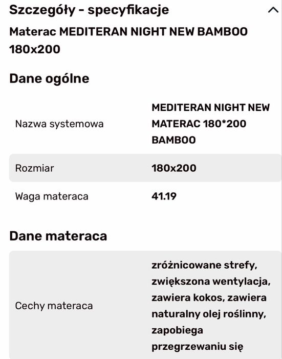 MATERAC 180*200 nowy
