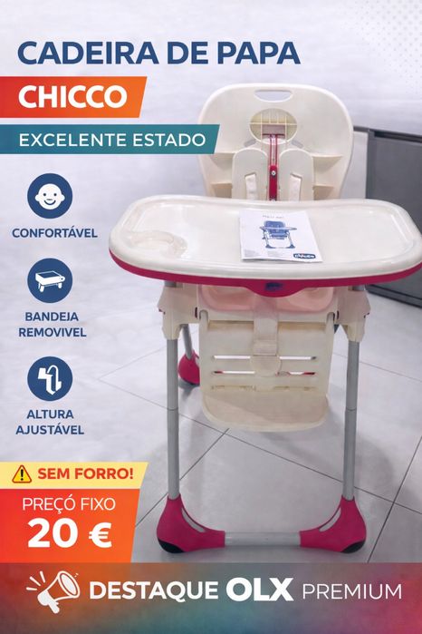 Cadeira de Papa Chicco Polly 2 em 1 – Segura e Ajustável