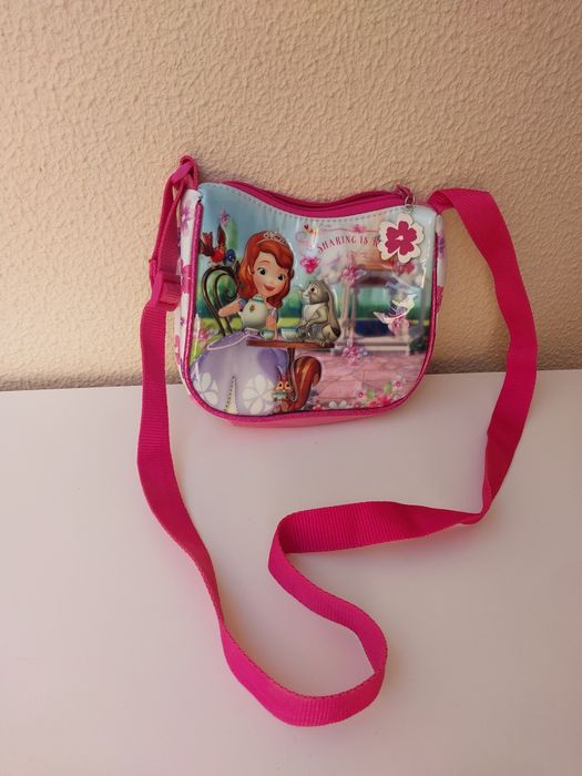 Mochila Transparente Corações , Mala de Tiracolo Gata e  Malas da Princesa Sofia