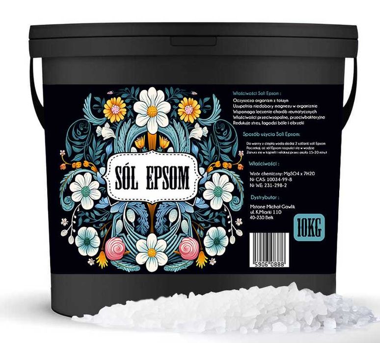 SÓL EPSOM - gorzka, magnezowa, angielska - 10kg Do Kąpieli Masażu Spa