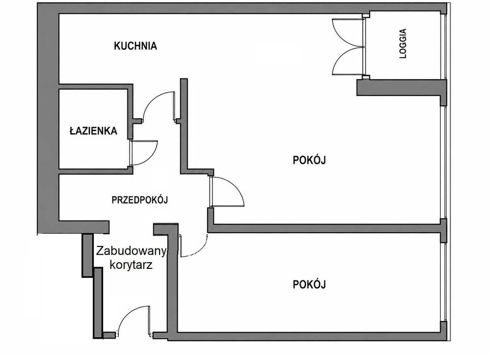 Mieszkanie 47,4m2 + zabudowany korytarz (ok. 3m2), / bez prowizji/ 2 pokoje /  Lubin – Centrum / Zabudowany balkon (loggia} / winda /piwnica