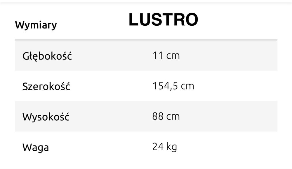 Komplet mebli- szafa, komoda, lustro