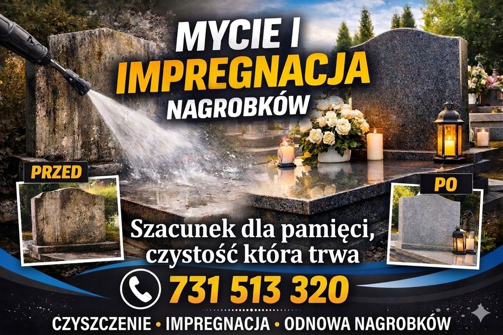 Sprzątanie, odnawianie, czyszczenie nagrobków, mycie, impregnacja  Dębica Mielec