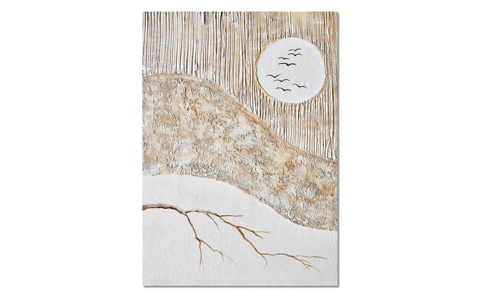 Simply beige, obraz do salonu na płótnie minimalizm abstrakcja