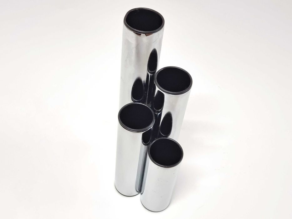Vaso tubular cromado Space Age Gio Ponti e Lino Sabattini Tubi anos 70