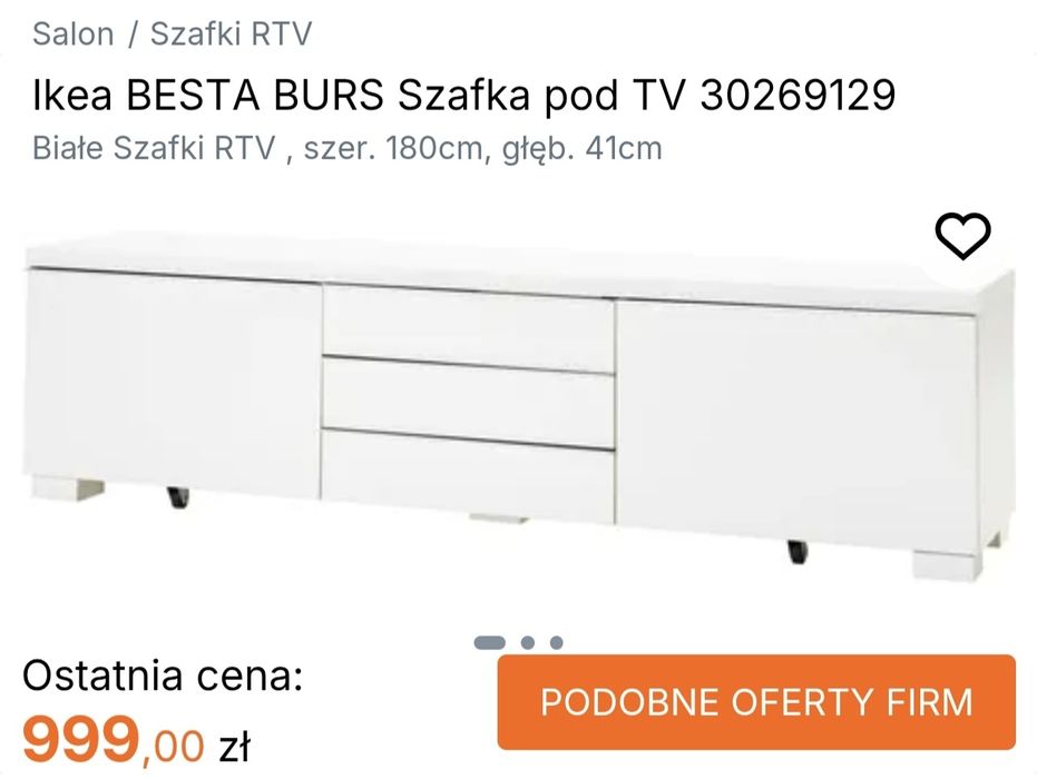 RTV Ikea Burs Połysk