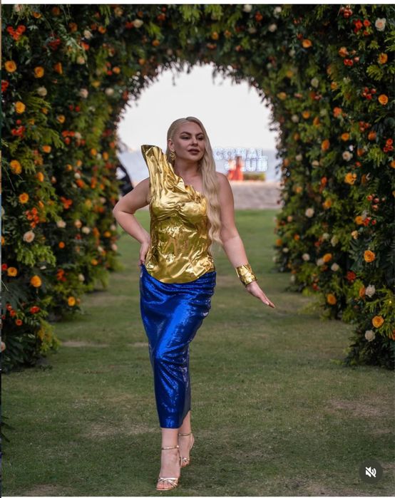 Корсет трендовий золотий та срібний