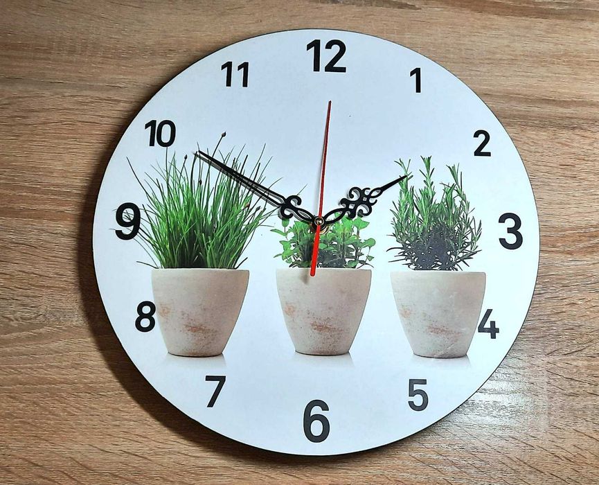 Настінний годинник "Зелень у вазоні" Ideen Welt, Німеччина
