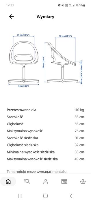 Krzesło obrotowe dla dziecka