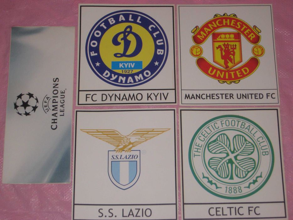Наклейки: Динамо Киів Lazio Celtic Manchester United (19х21см) Футбол