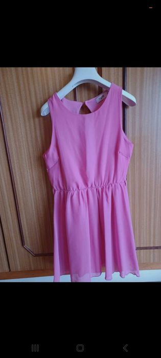 Vestido curto rosa,Tamanho S,novo