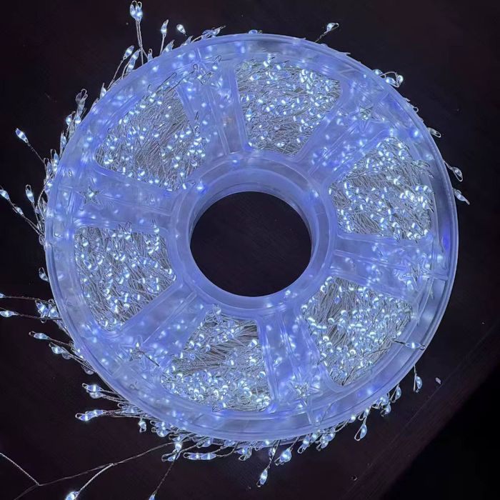 Мишура гирляда-нить светодиодная 100 м холодный белый свет (премиум )