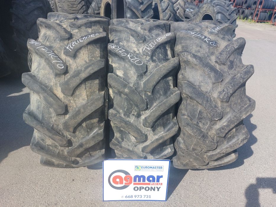 380/70R20 Trelleborg Pirelli opony używane rolnicze