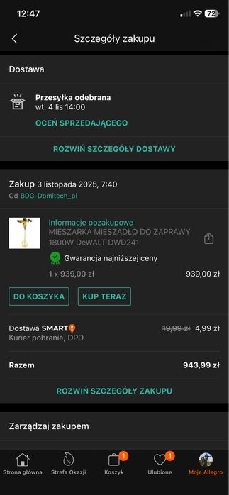 Mieszadło dewalt DWD 241 mieszarka 1800 W
