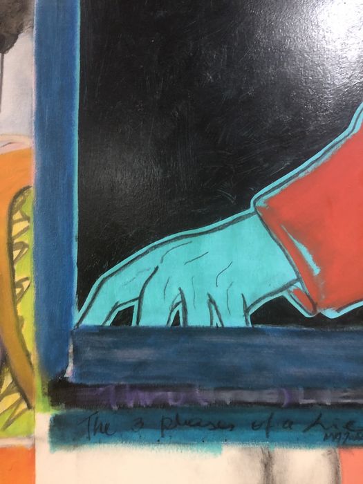 Acrilico, carvao, pastel e oleo sobre tela